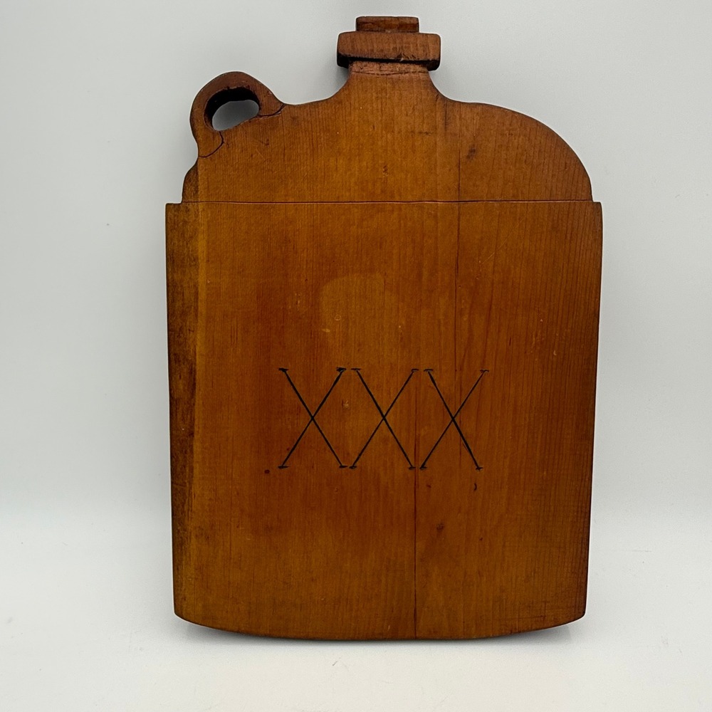 Vintage Wooden Moonshine Jug XXX Wall Decor Primitive Folk Art Plaque